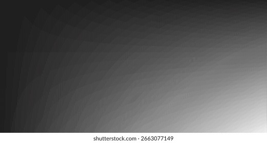 Abstrakte vertikale Linien Hintergrund mit schwarzen bis weißen Farbverlauf. Minimalistische und moderne Textur für Technik, Druck oder Webdesign.