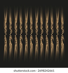 Abstract vertical lines. Dynamic stripe pattern. Brown gold Vector. Dark background illustration. EPS 10.