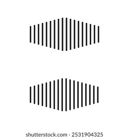 Abstractas líneas de Vertical. Formas lineales geométricas. Diseño de rayas minimalistas. Icono de líneas de Vector.