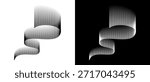 Abstract vertical lines. Optical illusion aurora borealis-inspired. Ideal for logo, icon, or design. Black shape on a white background and the same white shape on the black side.