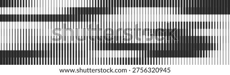 Abstract Vertical Lines Texture with Smooth Halftone Gradient. Black and White Parallel Stripe Pattern. Vector Illustration.