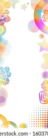 abstract vertical long multi-colored frame. background. bathroom door design. Vector