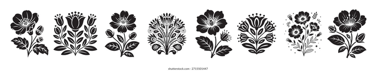 abstract vertical ornamental patterns silhouette