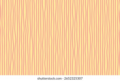Rayas ondulantes rosadas de la Vertical Abstractas en la lona amarilla pálida - diseño suave que fluye