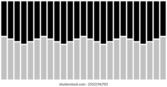Listras retangulares verticais abstratas. Ziguezague. Cor preta e prata.    