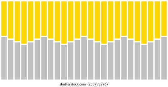 Abstract vertical rectangle stripes. Zigzag arrangement. Gold color and silver color.  