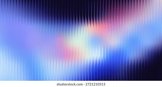 Abstract vertical reeded glass texture, soft purple pink gradient with frozen refraction. Ribbed pattern background, vector illustration
