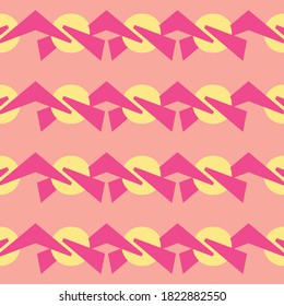 Abstract vertical seamless vector pastel pattern on a pink background.