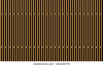 Abstract vertical stripe of pattern vector. Design line gold on black background. Design print for illustration, textile, wallpaper, background. Set 6