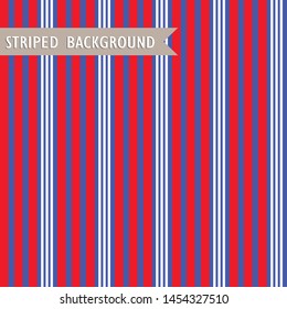 Abstract vertical striped pattern. Blue, red and white print. Seamless geometric pattern for wallpaper, web page, surface textures, fabric, textile. Decorative vector background. 