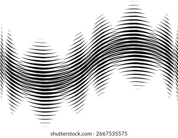 Onda rayada de Vertical Abstractas de líneas negras afiladas sobre un fondo blanco. Patrón de Vector. Elemento de diseño. Fondo de Vector de líneas para cubiertas, publicidad, embalaje, interior. Brillante, parpadeante