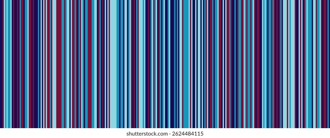 Abstract vertical stripes in cool blues, purples, and burgundy create a dynamic, modern design.