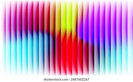 Listras verticais abstratas de cores vibrantes e arco-íris criam um pano de fundo dinâmico e energético com um efeito suave e borrado