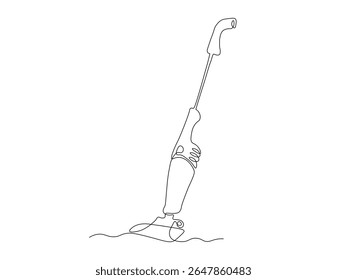 Aspirador vertical abstrato, contínuo uma única linha arte mão desenho esboço logotipo 