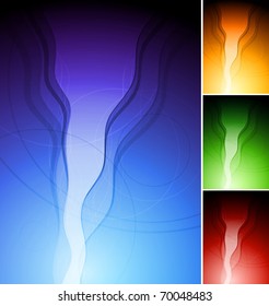 Abstract vertical wavy backgrounds. Eps 10 vector. Four colours