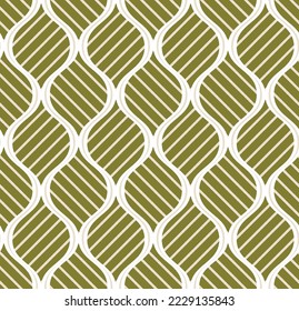 Abstract Vertical Wavy Lines Diagonal Stripes Art Deco Style Geometric Retro Minimal Seamless Pattern Trendy Fashion Colors Perfect for Allover Fabric Print or Wrapping Paper Olive Green Tones