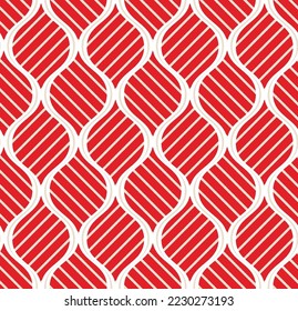 Abstract Vertical Wavy Lines Diagonal Stripes Art Deco Style Geometric Retro Minimal Seamless Pattern Trendy Fashion Colors Perfect for Allover Fabric Print or Wrapping Paper Red Tones