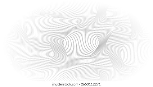 Abstract vertical wavy lines Grid Vector illustration on empty Background Design