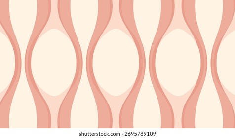Abstract vertical wavy pattern in soft peach and cream colors, creating a soothing and rhythmic design suitable for backgrounds and textiles.