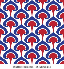 Abstract Vertical Wavy Stripes Flowers Retro Vector Pattern Complex Geometric Shapes Trendy Fashion
