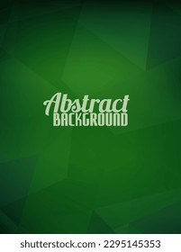 Abstract very saturated dark deep green background with translucent geometric shapes. Vertical vector graphic pattern