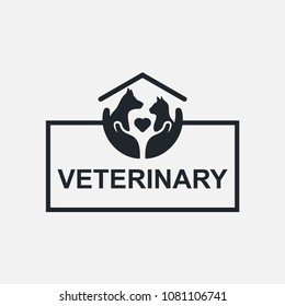 Abstract veterinary logo. Trendy, modern and minimal pet logo icon.