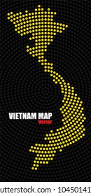 Abstract Vetnam map of radial dots, halftone concept. Vector illustration, eps 10