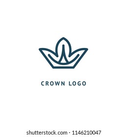 Abstract vetor crown logo vector design. Sign for beauty salon, elite accessories, jewelry, hotels, spa, wedding. Vintage decorative icon qween, king, princess. Abstract sign, vector logotype.