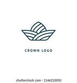 Abstract vetor crown logo vector design. Sign for beauty salon, elite accessories, jewelry, hotels, spa, wedding. Vintage decorative icon qween, king, princess. Abstract sign, vector logotype.