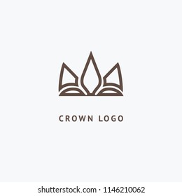 Abstract vetor crown logo vector design. Sign for beauty salon, elite accessories, jewelry, hotels, spa, wedding. Vintage decorative icon qween, king, princess. Abstract sign, vector logotype.