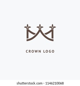 Abstract vetor crown logo vector design. Sign for beauty salon, elite accessories, jewelry, hotels, spa, wedding. Vintage decorative icon qween, king, princess. Abstract sign, vector logotype.