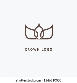 Abstract vetor crown logo vector design. Sign for beauty salon, elite accessories, jewelry, hotels, spa, wedding. Vintage decorative icon qween, king, princess. Abstract sign, vector logotype.