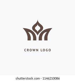 Abstract vetor crown logo vector design. Sign for beauty salon, elite accessories, jewelry, hotels, spa, wedding. Vintage decorative icon qween, king, princess. Abstract sign, vector logotype.