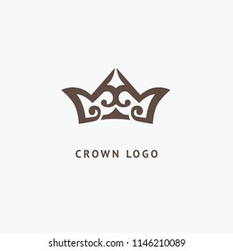 Abstract vetor crown logo vector design. Sign for beauty salon, elite accessories, jewelry, hotels, spa, wedding. Vintage decorative icon qween, king, princess. Abstract sign, vector logotype.