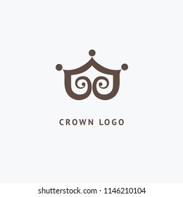 Abstract vetor crown logo vector design. Sign for beauty salon, elite accessories, jewelry, hotels, spa, wedding. Vintage decorative icon qween, king, princess. Abstract sign, vector logotype.