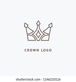 Abstract vetor crown logo vector design. Sign for beauty salon, elite accessories, jewelry, hotels, spa, wedding. Vintage decorative icon qween, king, princess. Abstract sign, vector logotype.