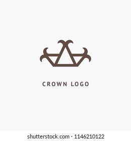 Abstract vetor crown logo vector design. Sign for beauty salon, elite accessories, jewelry, hotels, spa, wedding. Vintage decorative icon qween, king, princess. Abstract sign, vector logotype.