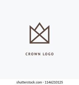 Abstract vetor crown logo vector design. Sign for beauty salon, elite accessories, jewelry, hotels, spa, wedding. Vintage decorative icon qween, king, princess. Abstract sign, vector logotype.