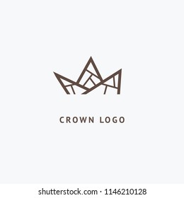 Abstract vetor crown logo vector design. Sign for beauty salon, elite accessories, jewelry, hotels, spa, wedding. Vintage decorative icon qween, king, princess. Abstract sign, vector logotype.