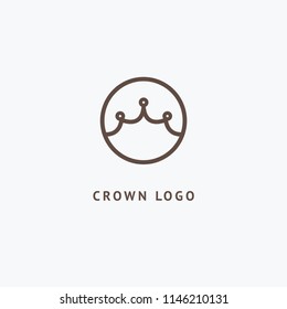 Abstract vetor crown logo vector design. Sign for beauty salon, elite accessories, jewelry, hotels, spa, wedding. Vintage decorative icon qween, king, princess. Abstract sign, vector logotype.