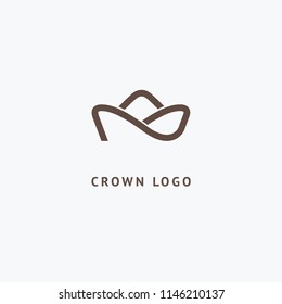 Abstract vetor crown logo vector design. Sign for beauty salon, elite accessories, jewelry, hotels, spa, wedding. Vintage decorative icon qween, king, princess. Abstract sign, vector logotype.