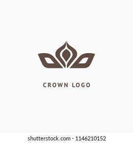 Abstract vetor crown logo vector design. Sign for beauty salon, elite accessories, jewelry, hotels, spa, wedding. Vintage decorative icon qween, king, princess. Abstract sign, vector logotype.