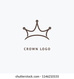 Abstract vetor crown logo vector design. Sign for beauty salon, elite accessories, jewelry, hotels, spa, wedding. Vintage decorative icon qween, king, princess. Abstract sign, vector logotype.