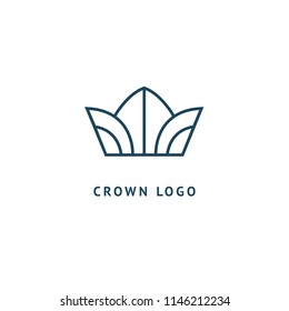 Abstract vetor crown logo vector design. Sign for beauty salon, elite accessories, jewelry, hotels, spa, wedding. Vintage decorative icon qween, king, princess. Abstract sign, vector logotype.