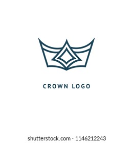 Abstract vetor crown logo vector design. Sign for beauty salon, elite accessories, jewelry, hotels, spa, wedding. Vintage decorative icon qween, king, princess. Abstract sign, vector logotype.