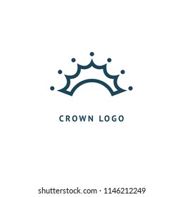 Abstract vetor crown logo vector design. Sign for beauty salon, elite accessories, jewelry, hotels, spa, wedding. Vintage decorative icon qween, king, princess. Abstract sign, vector logotype.