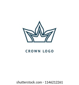 Abstract vetor crown logo vector design. Sign for beauty salon, elite accessories, jewelry, hotels, spa, wedding. Vintage decorative icon qween, king, princess. Abstract sign, vector logotype.