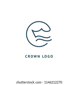 Abstract vetor crown logo vector design. Sign for beauty salon, elite accessories, jewelry, hotels, spa, wedding. Vintage decorative icon qween, king, princess. Abstract sign, vector logotype.