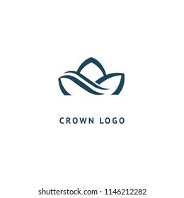 Abstract vetor crown logo vector design. Sign for beauty salon, elite accessories, jewelry, hotels, spa, wedding. Vintage decorative icon qween, king, princess. Abstract sign, vector logotype.