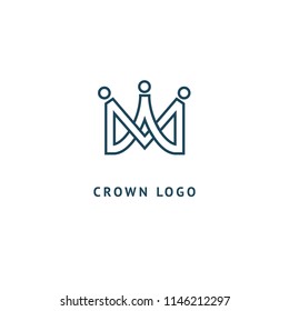 Abstract vetor crown logo vector design. Sign for beauty salon, elite accessories, jewelry, hotels, spa, wedding. Vintage decorative icon qween, king, princess. Abstract sign, vector logotype.